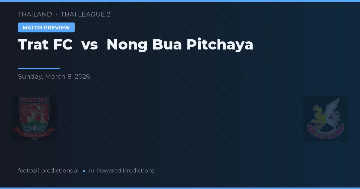 Trat FC vs Nong Bua Pitchaya — matchtips och förhandstitt