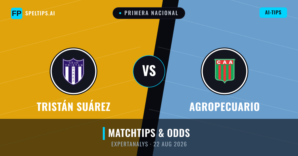 Tristán Suárez vs Agropecuario — matchtips och förhandstitt
