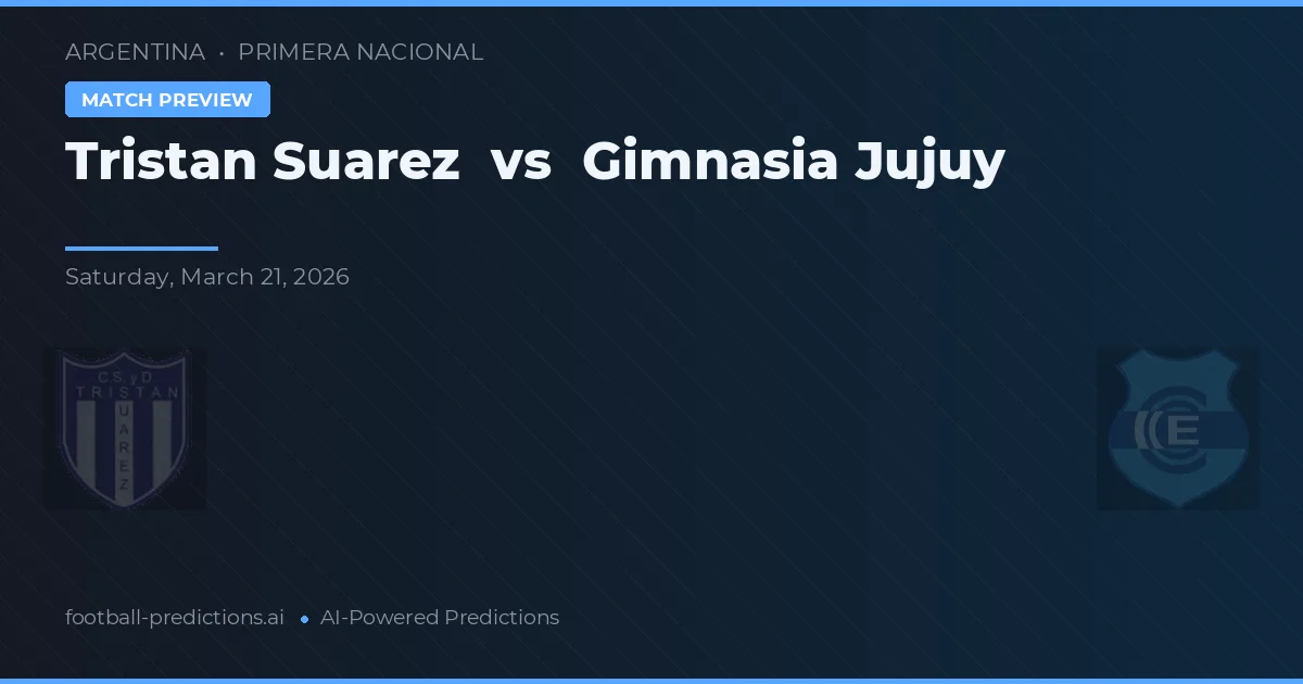 Tristán Suárez vs Gimnasia Jujuy — matchtips och förhandstitt