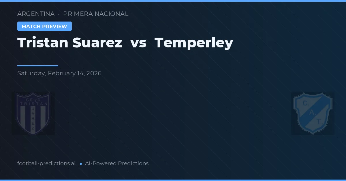 Tristán Suárez vs Temperley — matchtips och förhandstitt