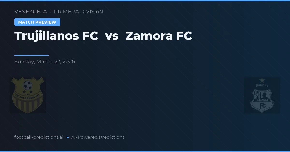 Trujillanos FC vs Zamora FC — matchtips och förhandstitt