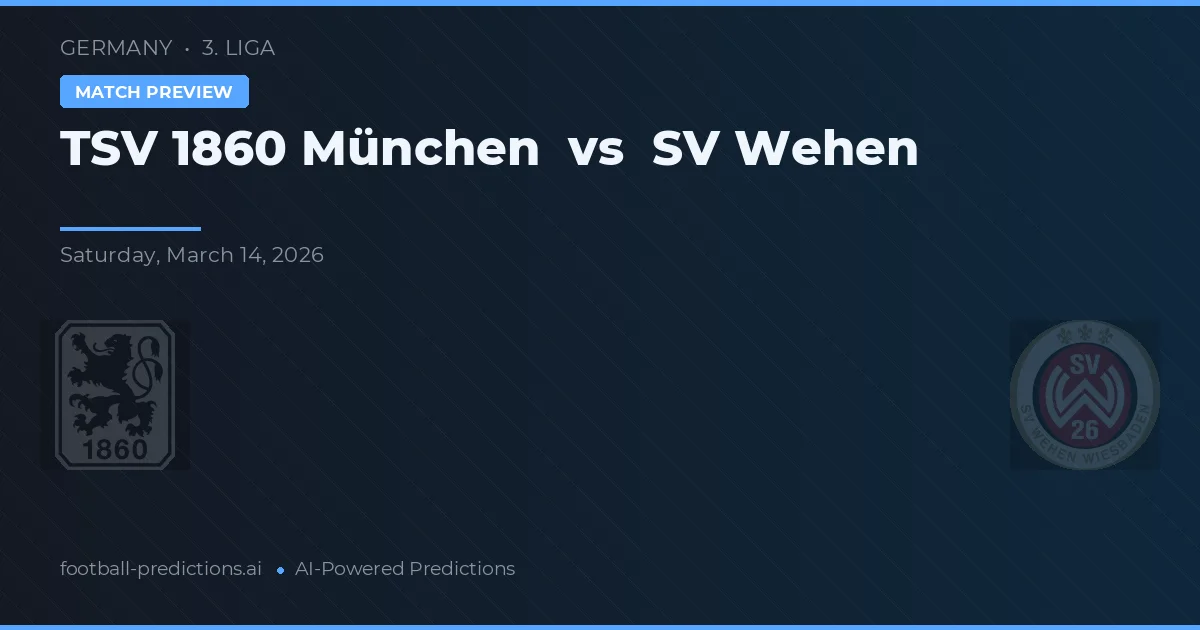 TSV 1860 München vs SV Wehen — matchtips och förhandstitt