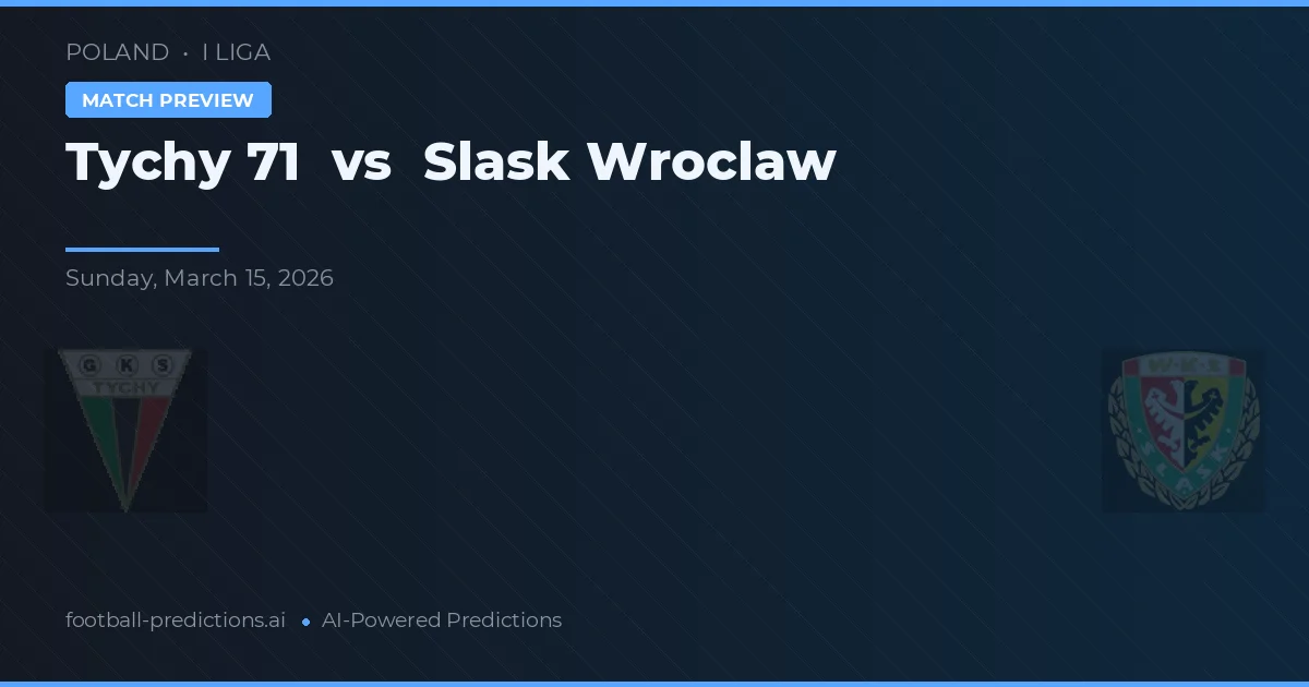 Tychy 71 vs Śląsk Wrocław — matchtips och förhandstitt