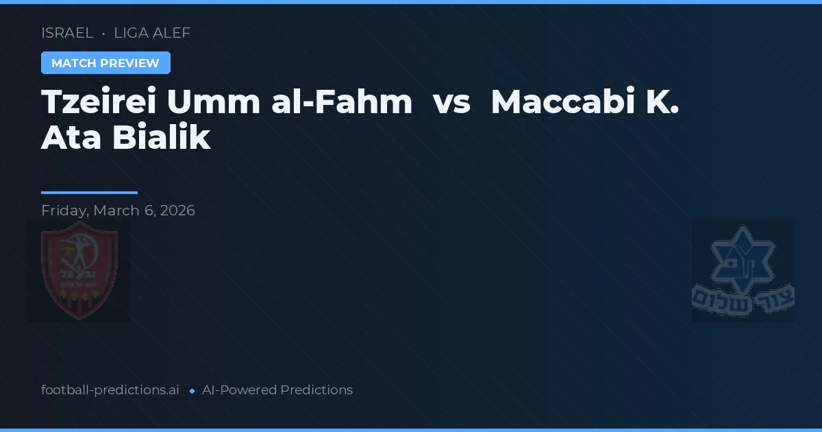 Tzeirei Umm al-Fahm vs Maccabi K. Ata Bialik — matchtips och förhandstitt