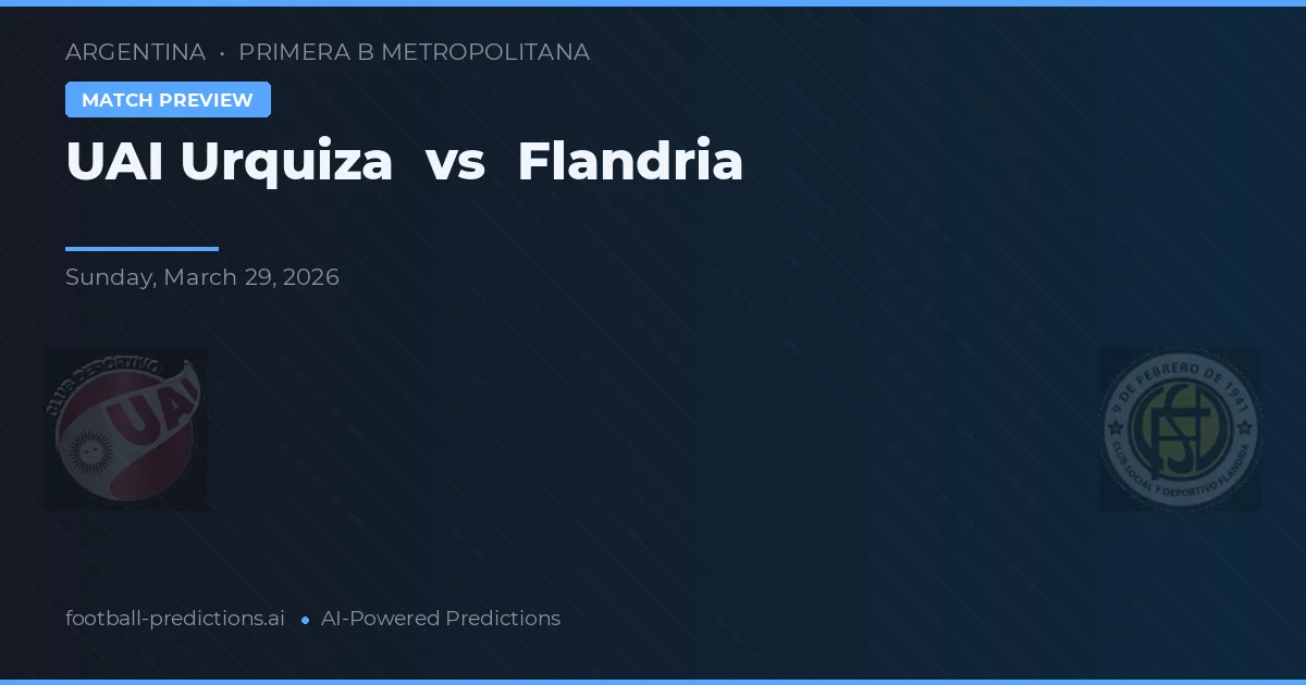 UAI Urquiza vs Flandria — matchtips och förhandstitt