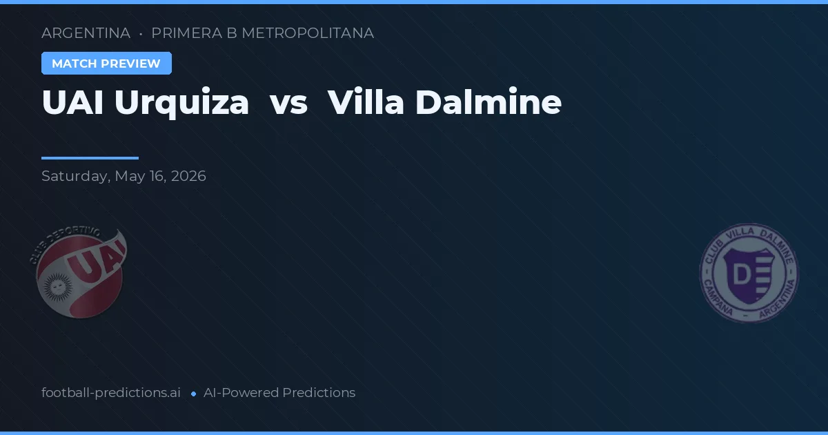 UAI Urquiza vs Villa Dálmine — matchtips och förhandstitt