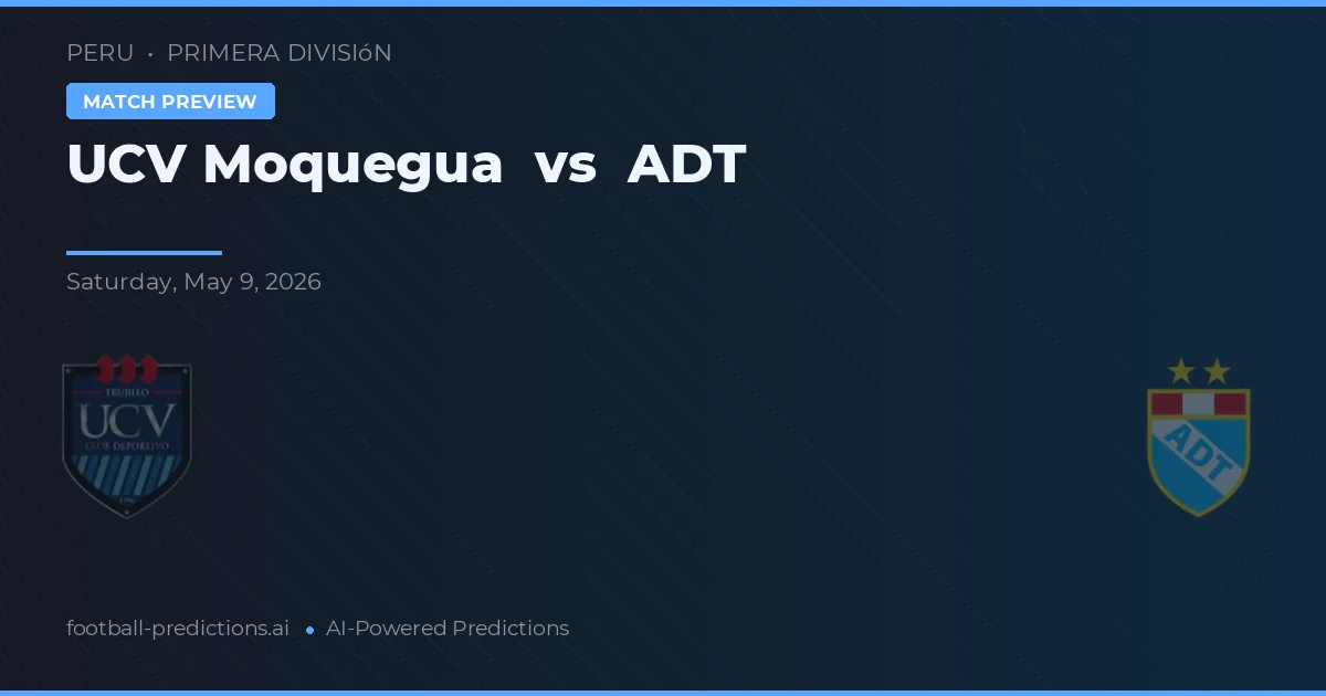 UCV Moquegua vs ADT — matchtips och förhandstitt