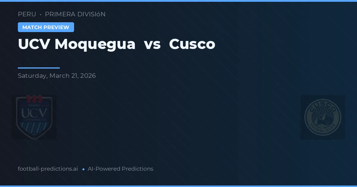 UCV Moquegua vs Cusco — matchtips och förhandstitt