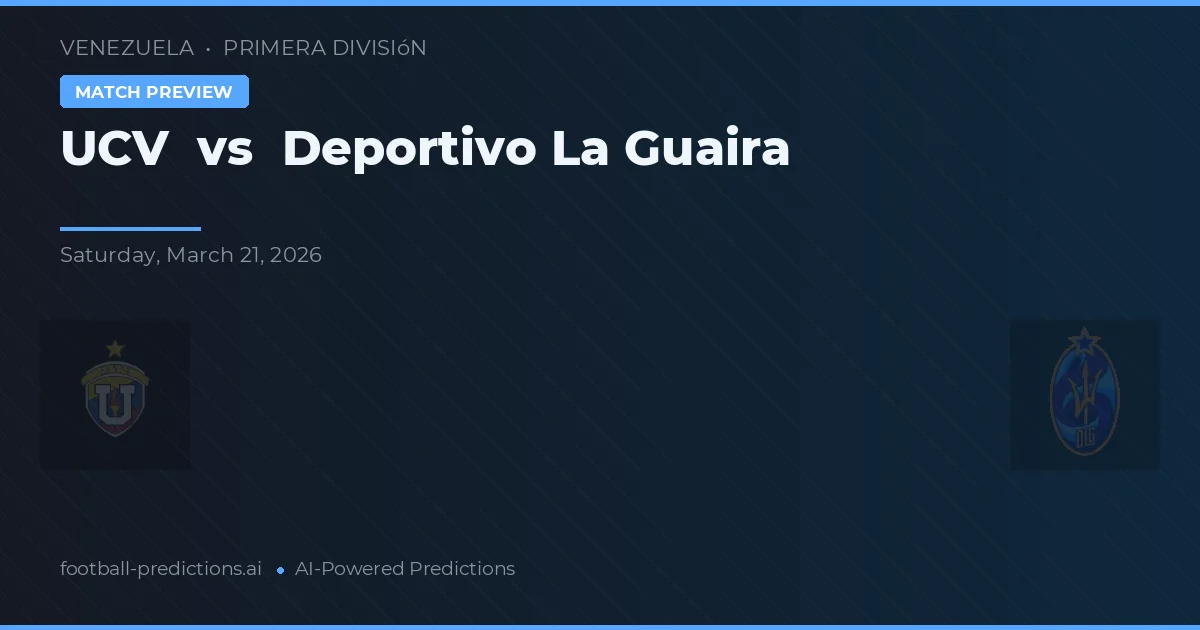 UCV vs Deportivo La Guaira — matchtips och förhandstitt