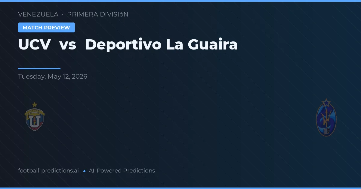 UCV vs Deportivo La Guaira — matchtips och förhandstitt