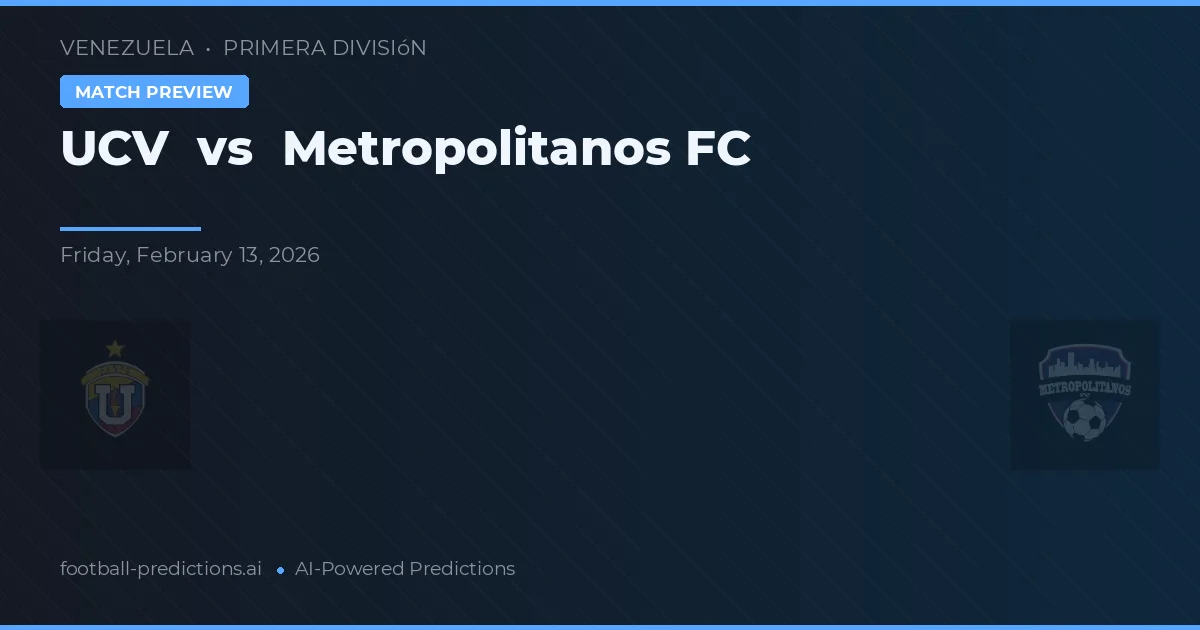 UCV vs Metropolitanos FC — matchtips och förhandstitt