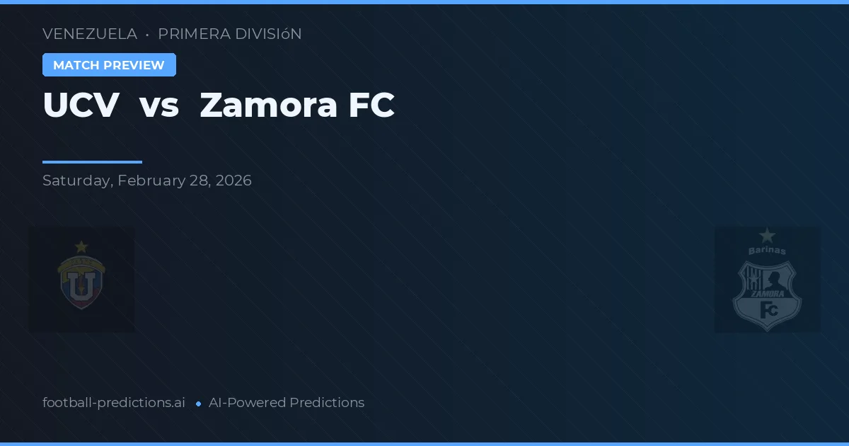 UCV vs Zamora FC — matchtips och förhandstitt