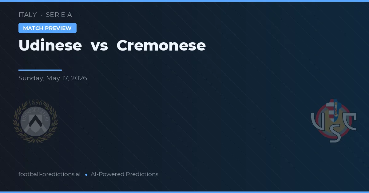 Udinese vs Cremonese — matchtips och förhandstitt