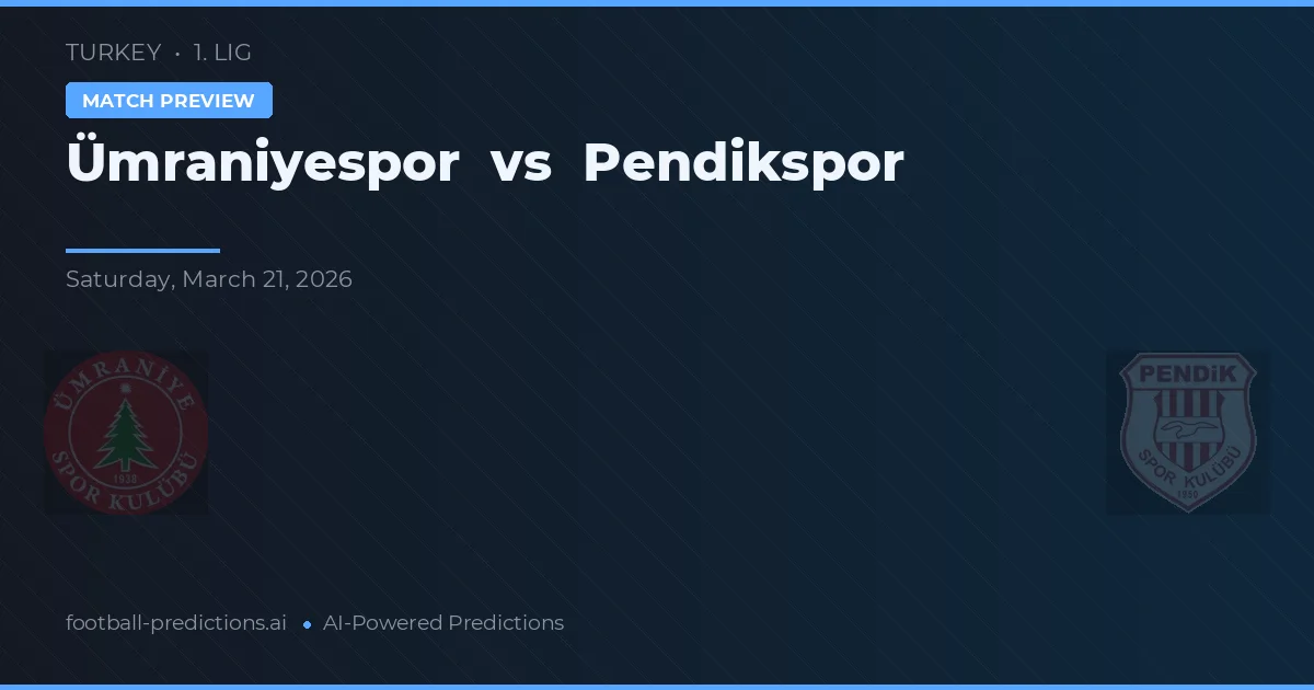 Ümraniyespor vs Pendikspor — matchtips och förhandstitt