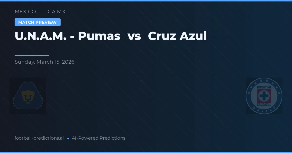 U.N.A.M. - Pumas vs Cruz Azul — matchtips och förhandstitt