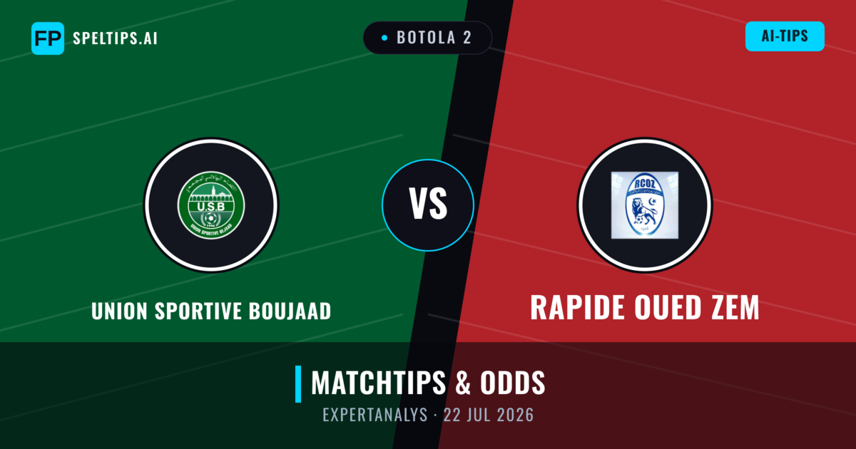 Union Sportive Boujaad vs Rapide Oued ZEM — matchtips och förhandstitt