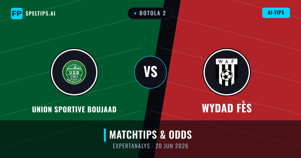 Union Sportive Boujaad vs Wydad Fès — matchtips och förhandstitt