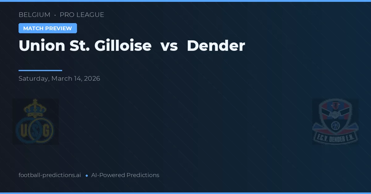 Union St. Gilloise vs Dender — matchtips och förhandstitt