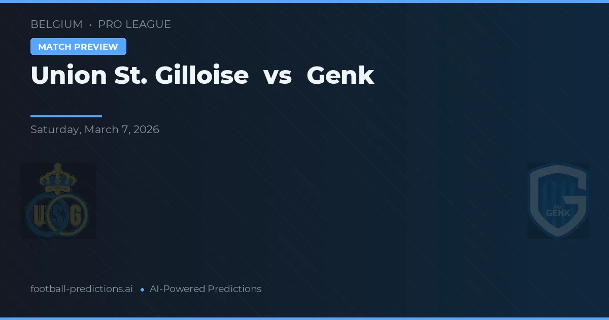 Union St. Gilloise vs Genk — matchtips och förhandstitt
