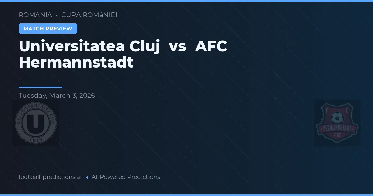 Universitatea Cluj vs AFC Hermannstadt — matchtips och förhandstitt