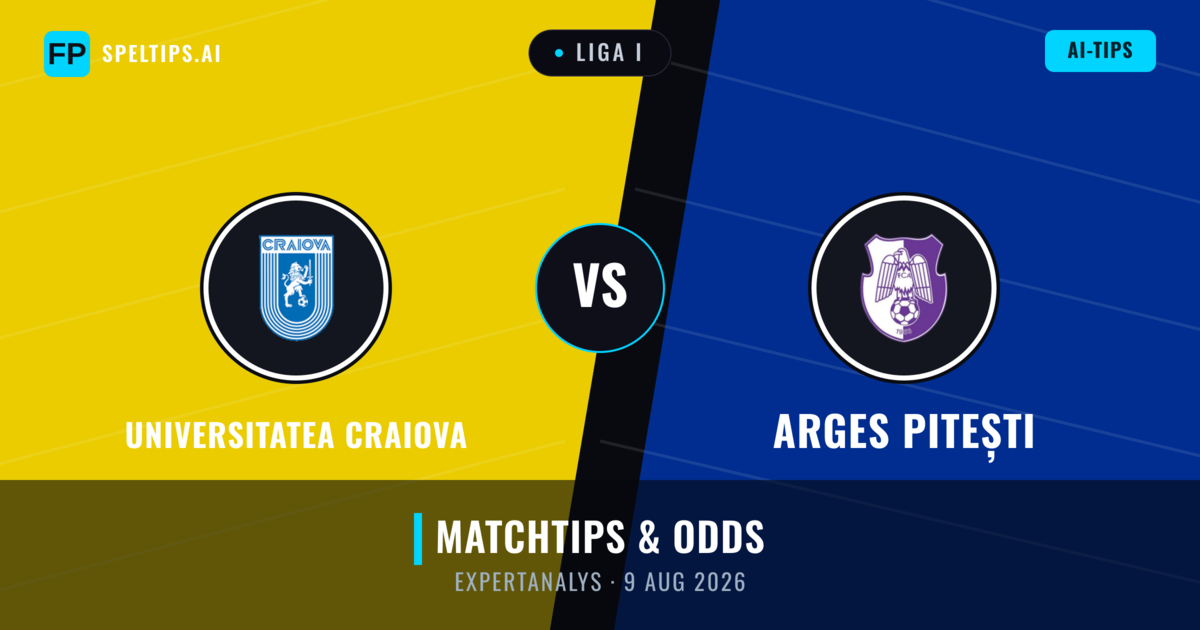 Universitatea Craiova vs Arges Pitești — matchtips och förhandstitt