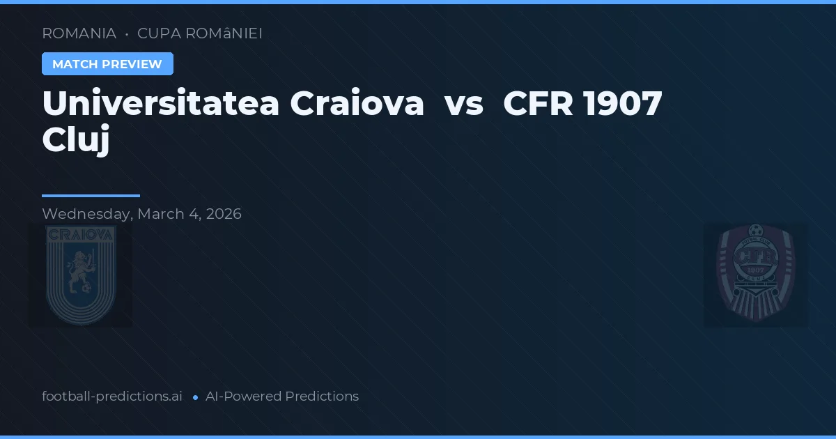 Universitatea Craiova vs CFR Cluj — matchtips och förhandstitt