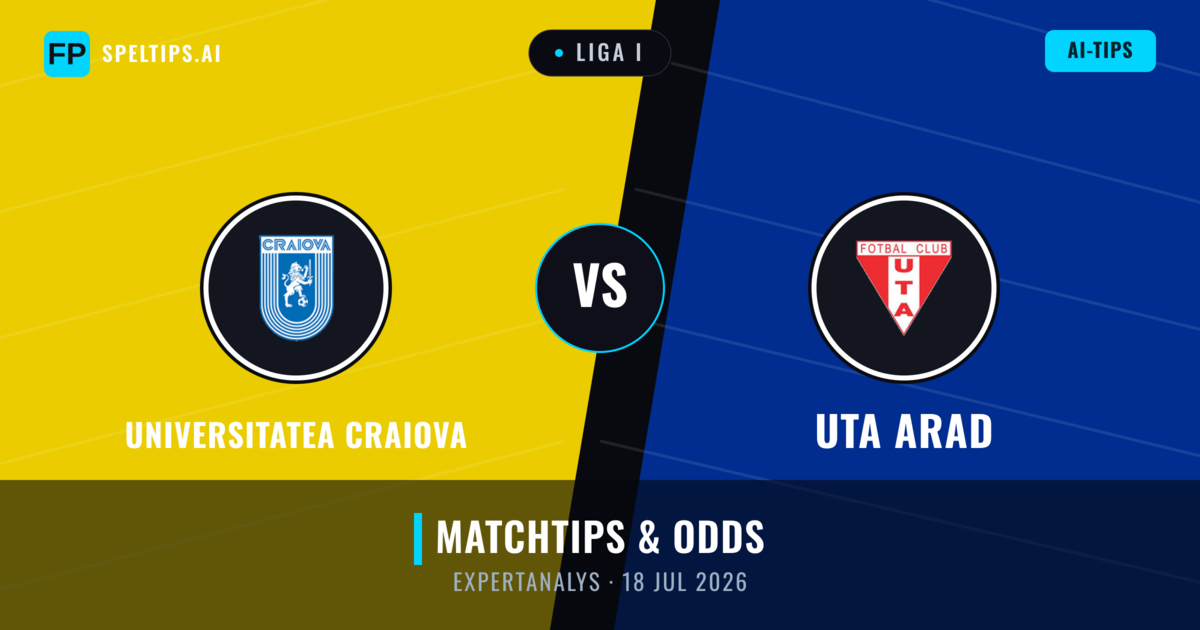 Universitatea Craiova vs Uta Arad — matchtips och förhandstitt