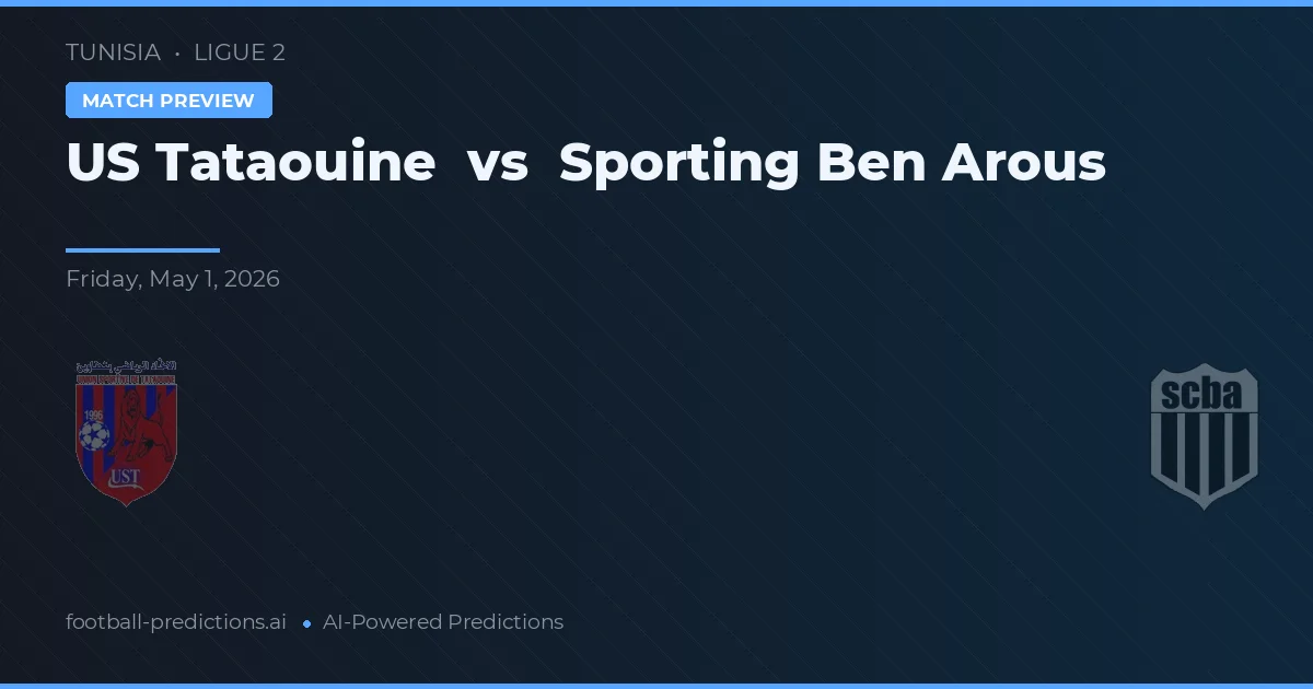 US Tataouine vs Sporting Ben Arous — matchtips och förhandstitt