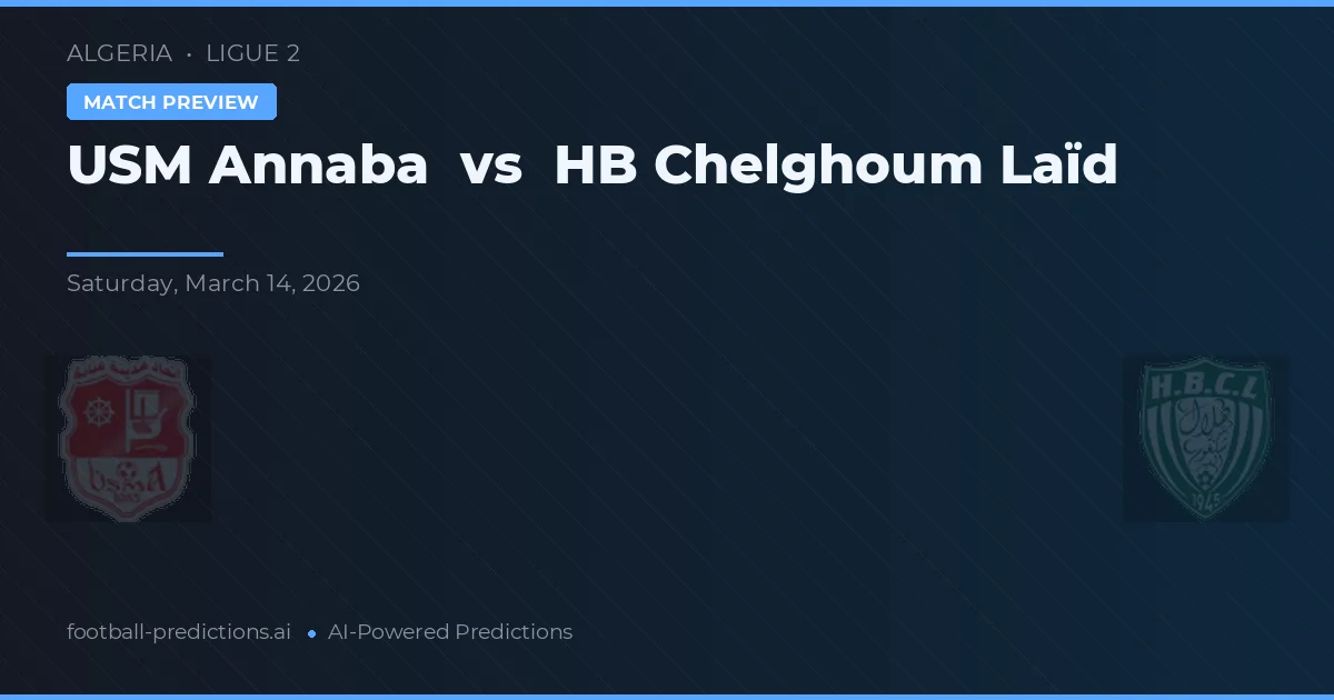 USM Annaba vs HB Chelghoum Laïd — matchtips och förhandstitt