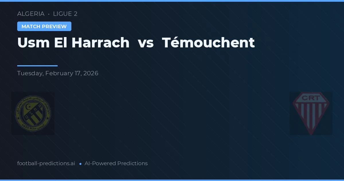 USM El Harrach vs Témouchent — matchtips och förhandstitt