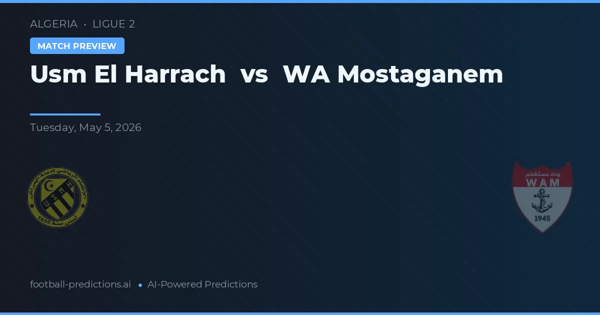 USM El Harrach vs WA Mostaganem — matchtips och förhandstitt