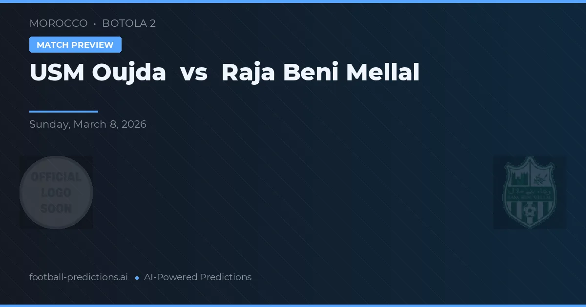 USM Oujda vs Raja Beni Mellal — matchtips och förhandstitt