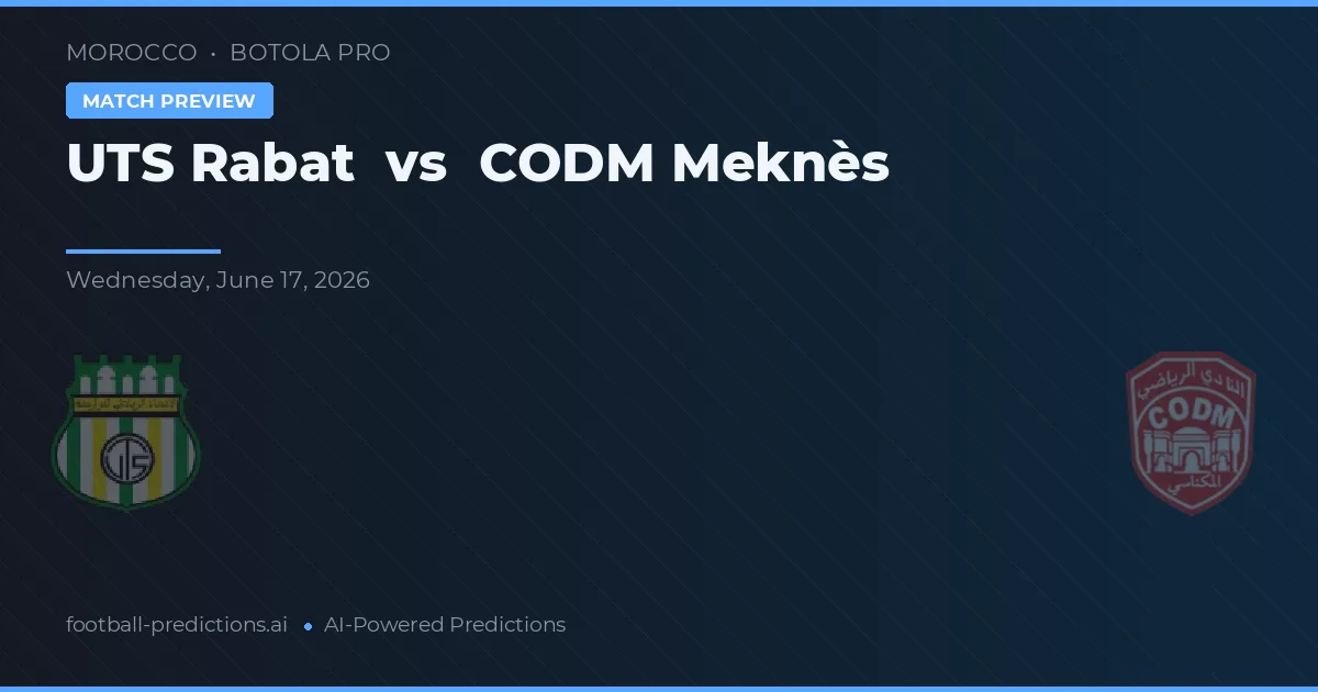 UTS Rabat vs CODM Meknès — matchtips och förhandstitt