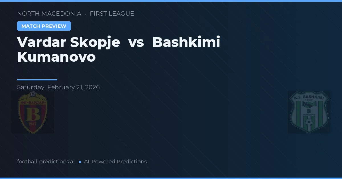 Vardar Skopje vs Bashkimi Kumanovo — matchtips och förhandstitt