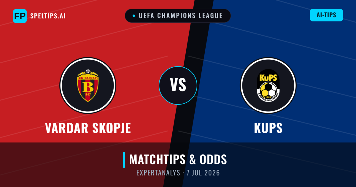 Vardar Skopje vs KuPS — matchtips och förhandstitt