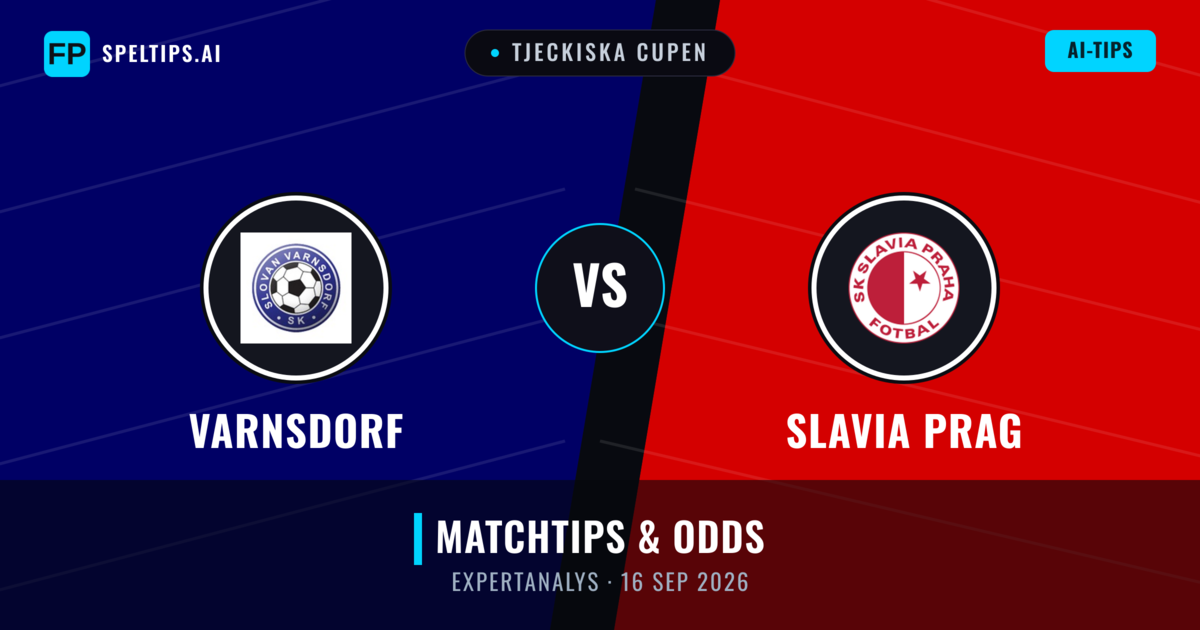 Varnsdorf vs Slavia Prag — matchtips och förhandstitt