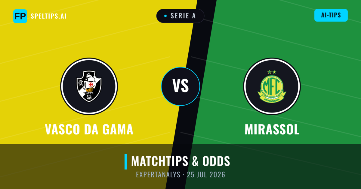 Vasco da Gama vs Mirassol — matchtips och förhandstitt