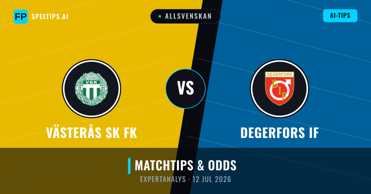 Västerås SK FK vs Degerfors IF — matchtips och förhandstitt