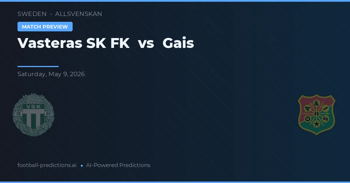 Västerås SK FK vs Gais — matchtips och förhandstitt