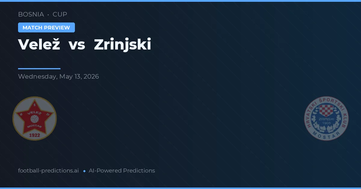 Velež vs Zrinjski — matchtips och förhandstitt