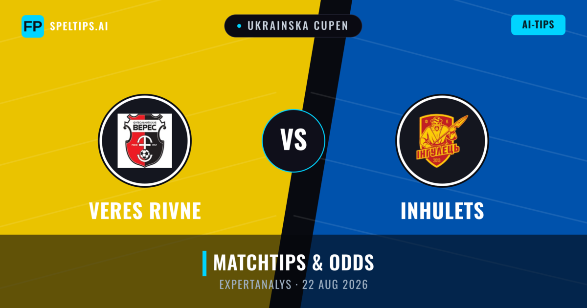 Veres Rivne vs Inhulets — matchtips och förhandstitt