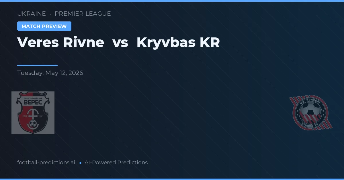 Veres Rivne vs Kryvbas KR — matchtips och förhandstitt