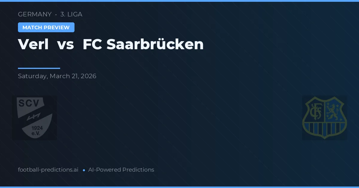 Verl vs FC Saarbrücken — matchtips och förhandstitt