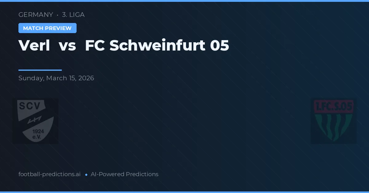 Verl vs FC Schweinfurt 05 — matchtips och förhandstitt
