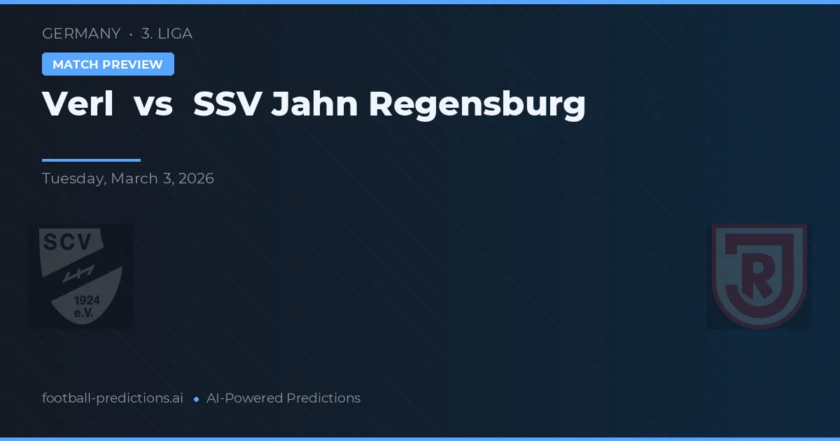 Verl vs SSV Jahn Regensburg — matchtips och förhandstitt