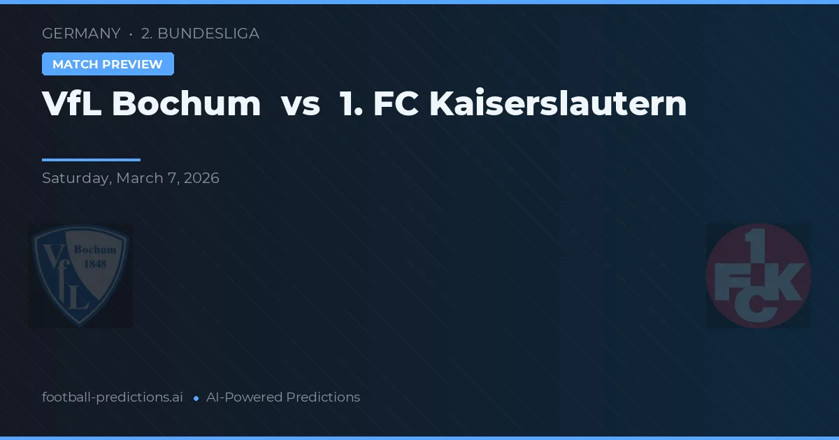VfL Bochum vs 1. FC Kaiserslautern — matchtips och förhandstitt