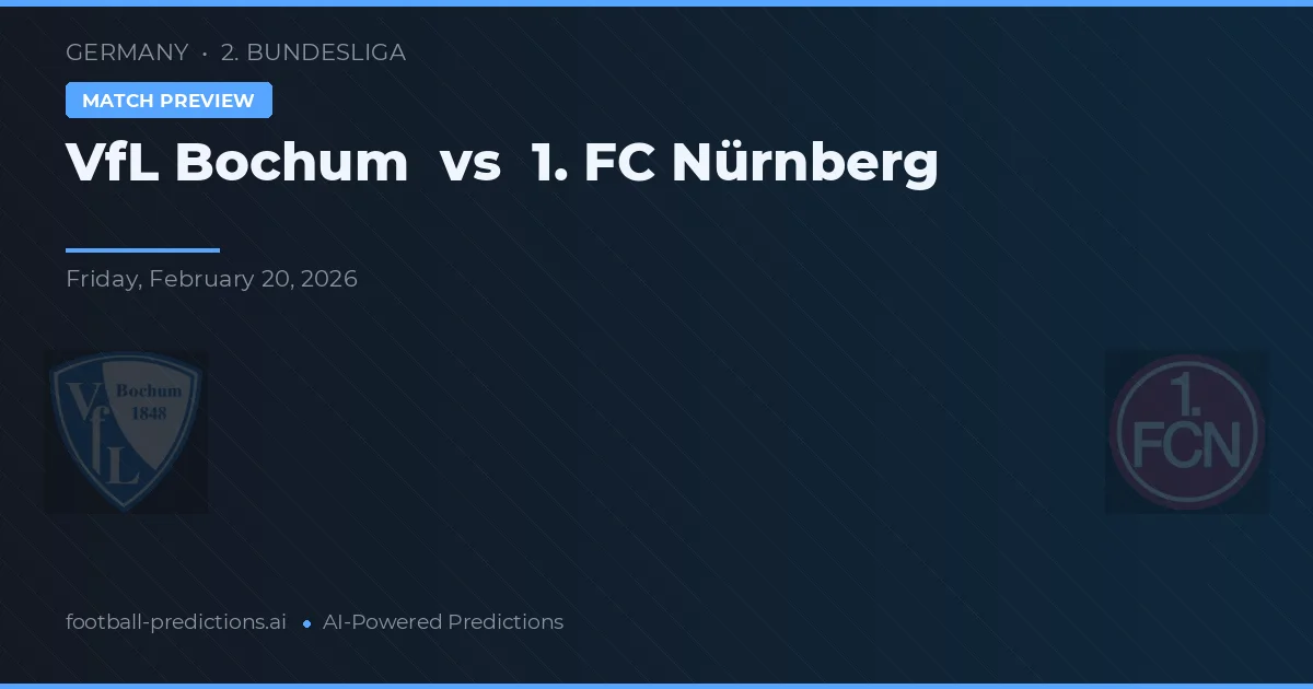 VfL Bochum vs 1. FC Nürnberg — matchtips och förhandstitt