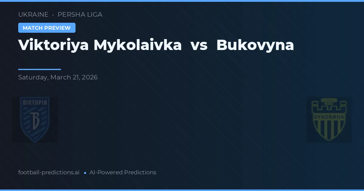 Viktoriya Mykolaivka vs Bukovyna — matchtips och förhandstitt