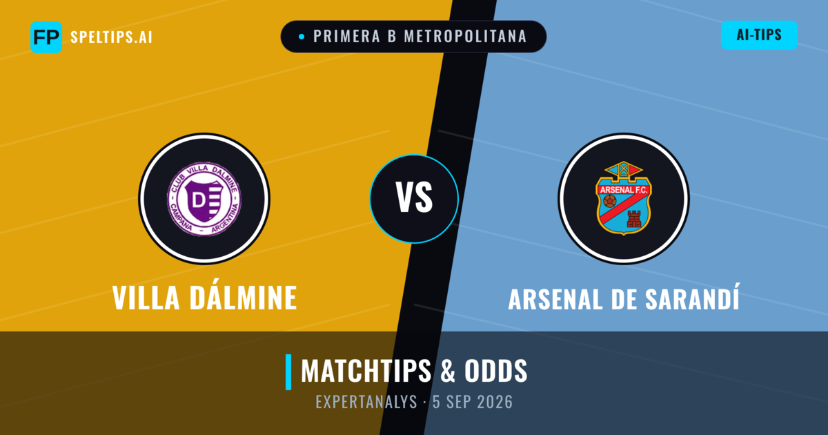 Villa Dálmine vs Arsenal de Sarandí — matchtips och förhandstitt