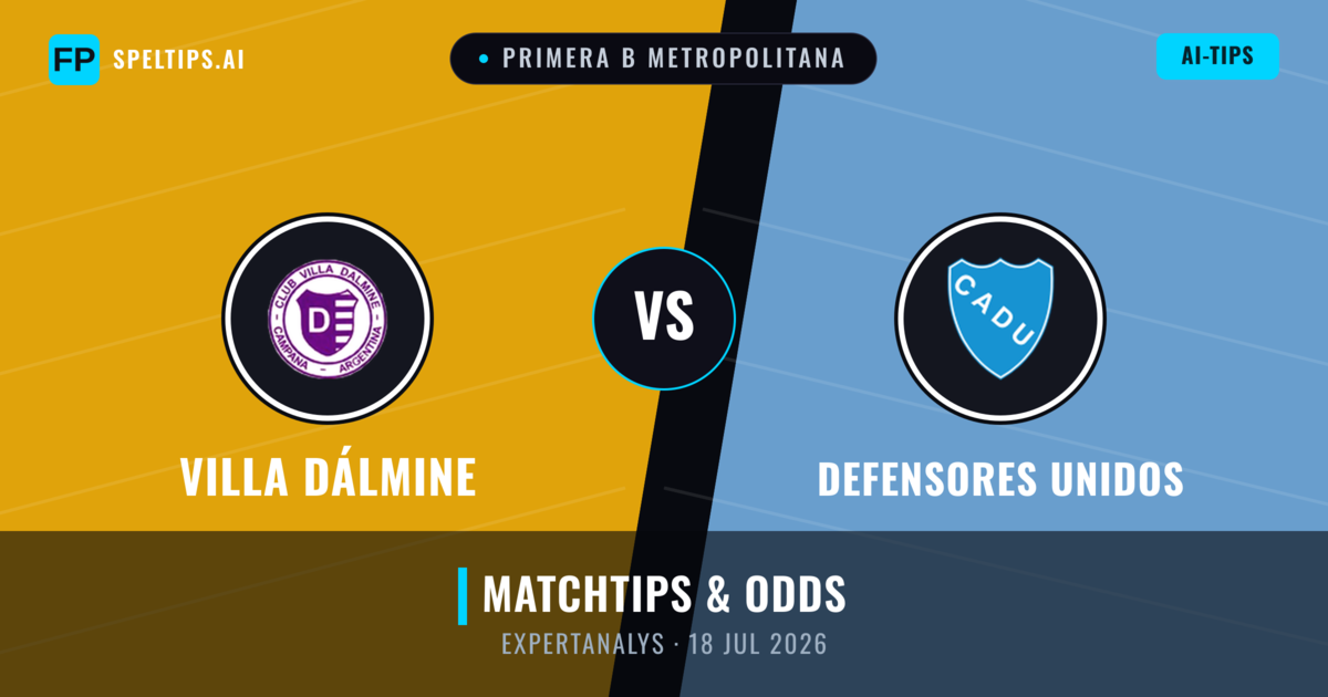 Villa Dálmine vs Defensores Unidos — matchtips och förhandstitt